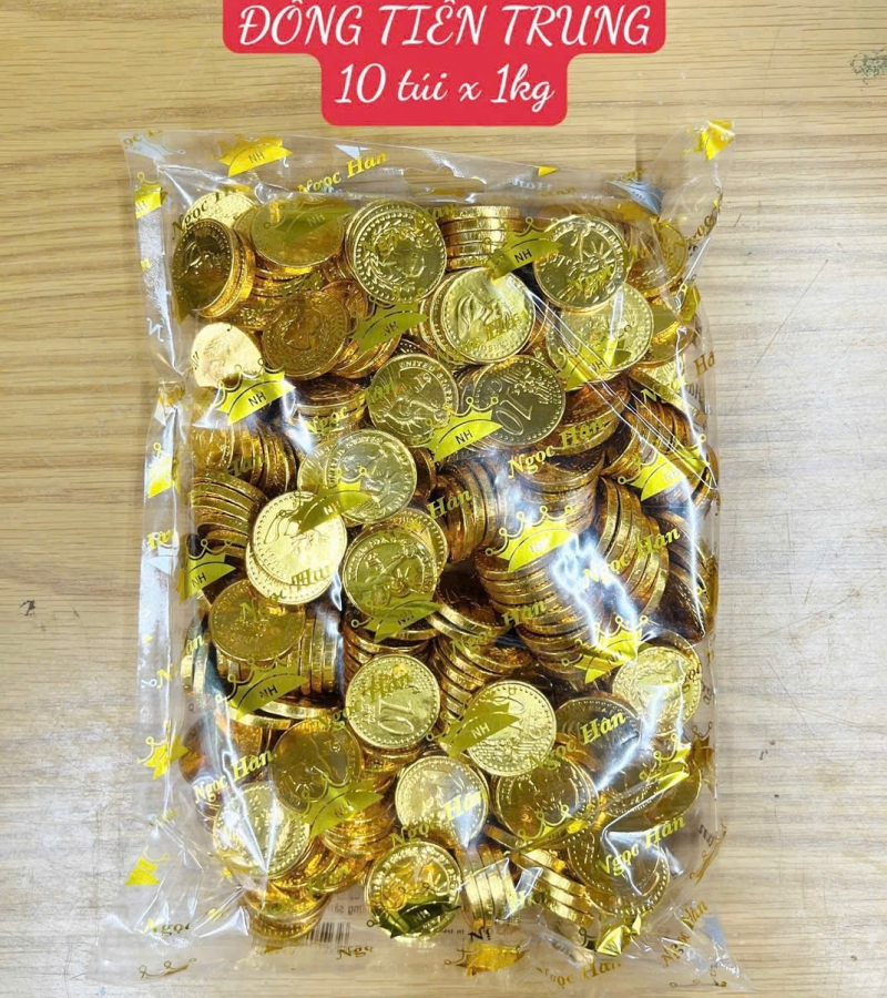 KẸO SOCOLA ĐỒNG TIỀN TRUNG - túi 1kg