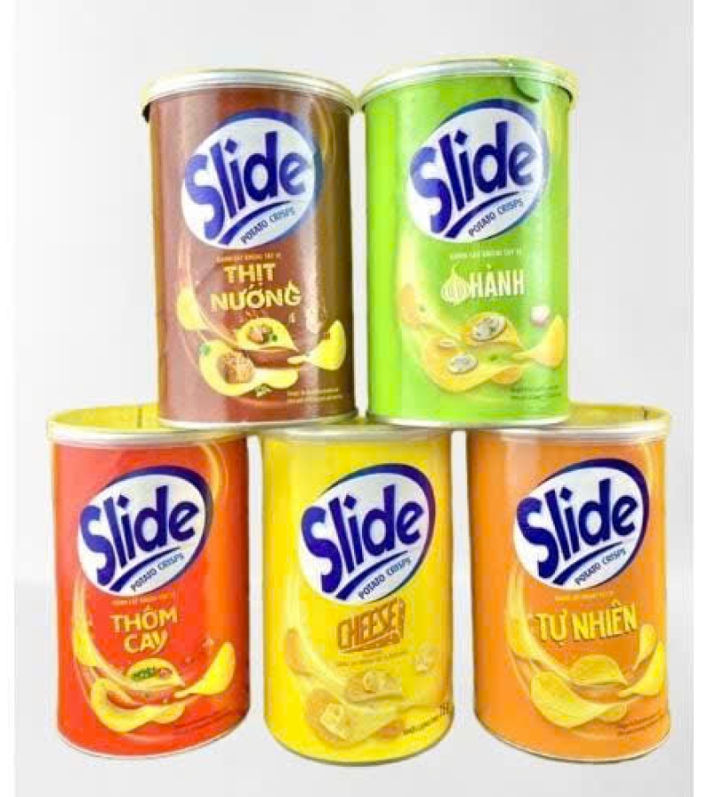 Khoai tây Slide 60g ..giá 22.500/Lon