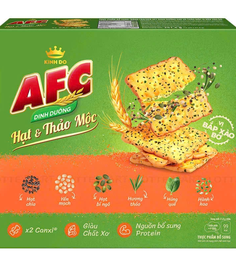 bánh AFC thảo mộc..261g  giá 37.500/hộp