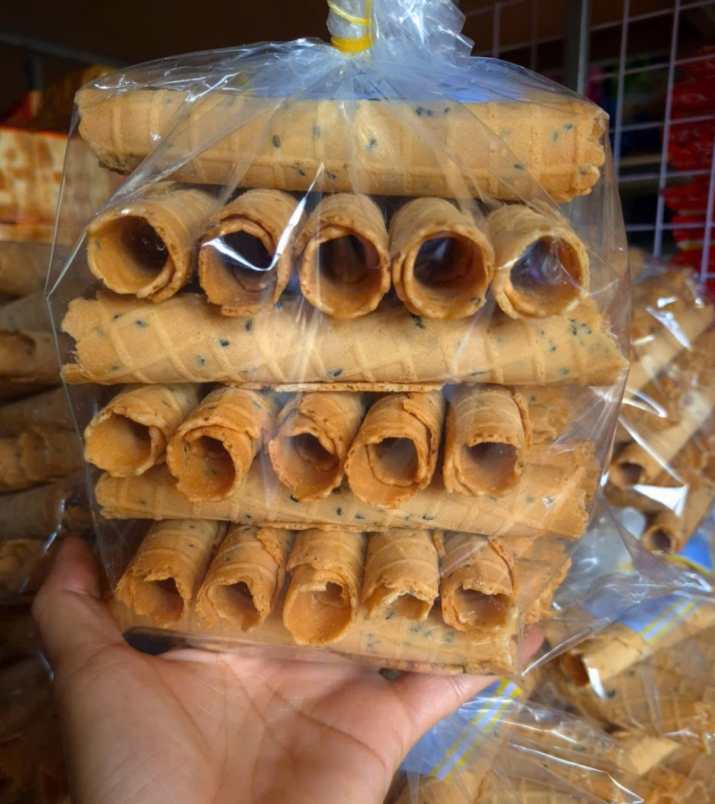 BÁNH KẸP ỐNG ..giá 1300/túi nhỏ ..36.500/túi 450g