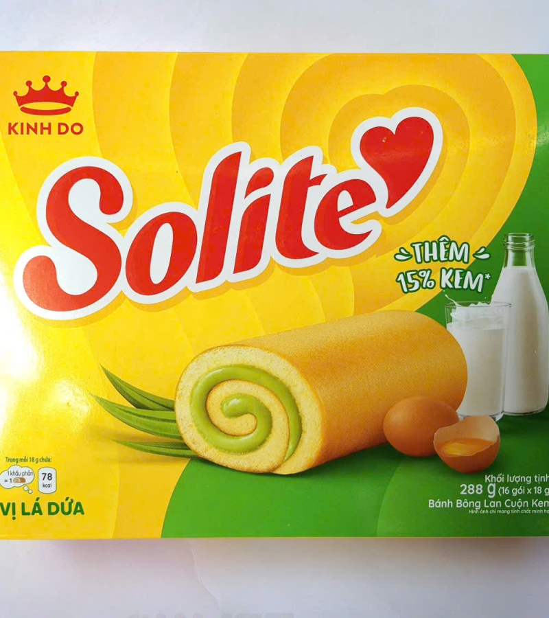 BÁNH SOLITE CUỘN VỊ DỨA 288G